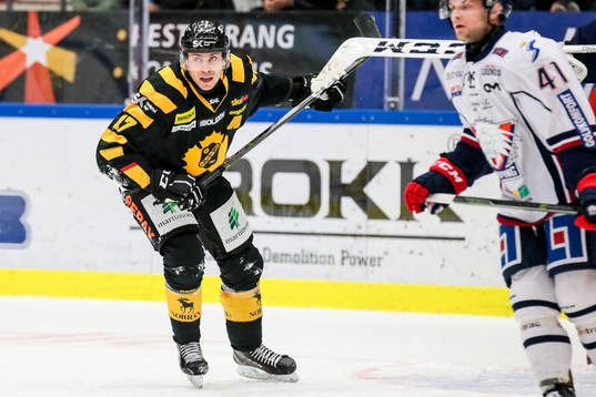 Skellefteås Pär Lindholm i närkamps med Linköpings