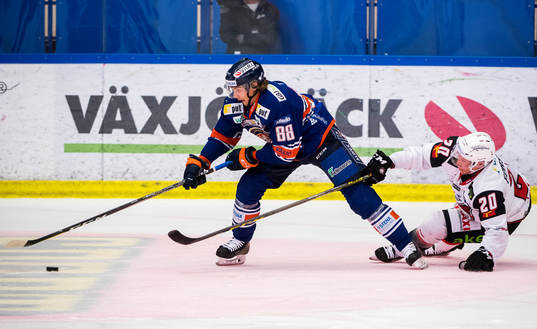 Växjös Adam Brodecki och Malmö Redhawks Erik Forssell