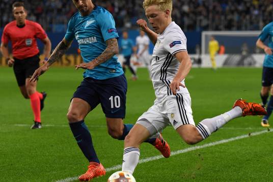 Russia. St. Petersburg. October 19, 2017. Zenit players