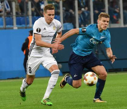 Russia. St. Petersburg. October 19, 2017. Rosenborg players
