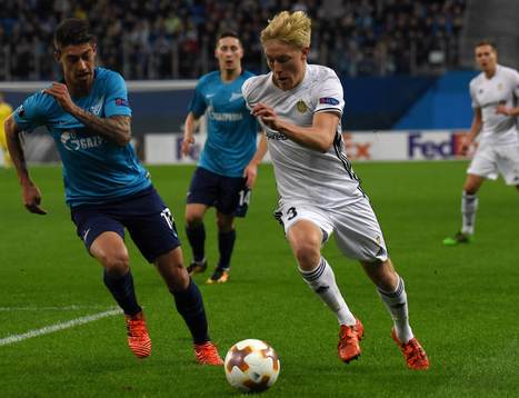 Russia. St. Petersburg. October 19, 2017. Zenit players