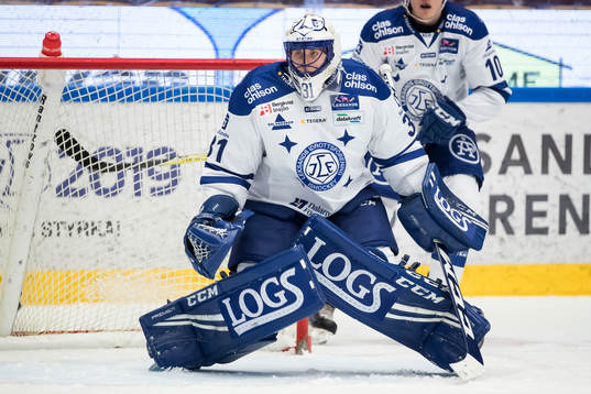Leksands målvakt Jonas Arntzen  i ishockeymatchen i
