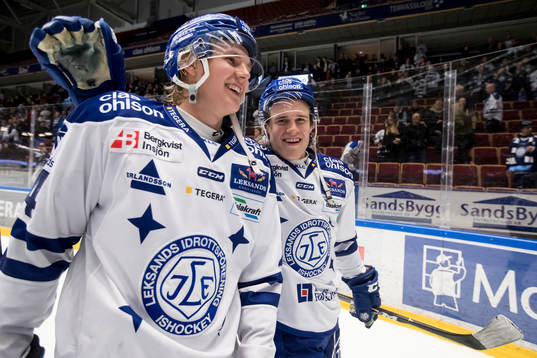 Leksands William Wikman och Isak Skedung glada