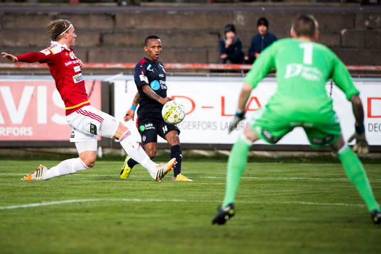 Degerfors Hampus Zackrisson och Helsingborgs Bradley