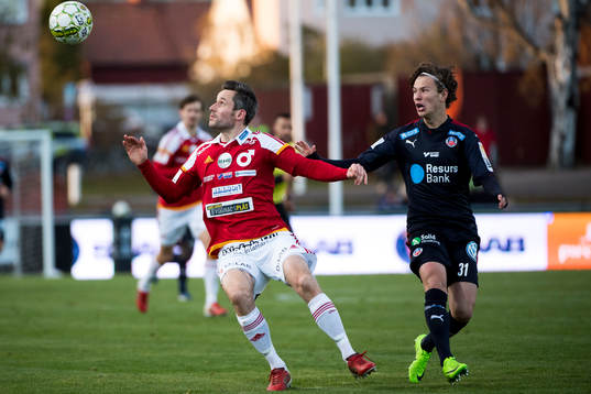 Degerfors Marcus De Bruin och Helsingborgs Alex Timossi
