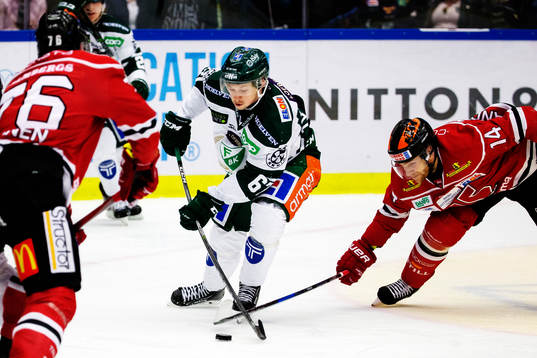 Färjestads Johan Ryno och Örebros Tom Wandell
