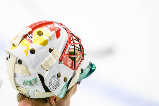 Rögles målvakt Justin Pogge´s målvaktsmask