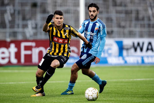 Häckens Paulinho och Djurgårdens Othman El Kabir