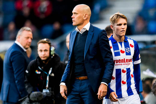 Jurgen Streppel, head coach, and Martin Ødegaard of