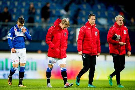 Martin Ødegaard of Heerenveen looks dejected
