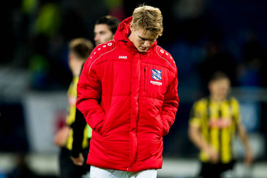 Martin Ødegaard of Heerenveen looks dejected