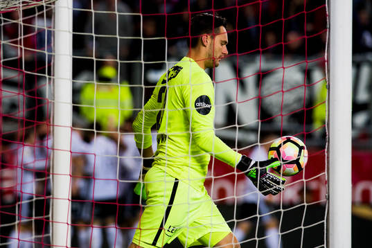 Goalkeeper Piotr Leciejewski of Brann looks dejected