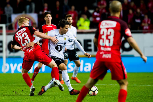 Sivert Heltne Nilsen of Brann and Anders Trondsen of