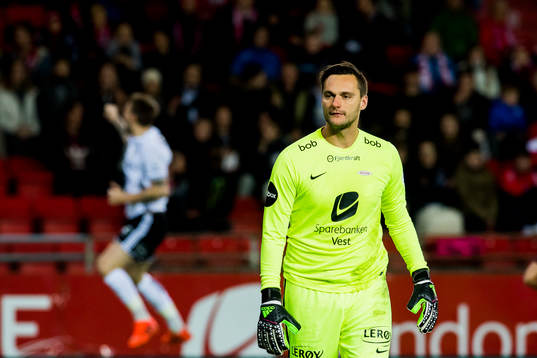 Goalkeeper Piotr Leciejewski of Brann looks dejected