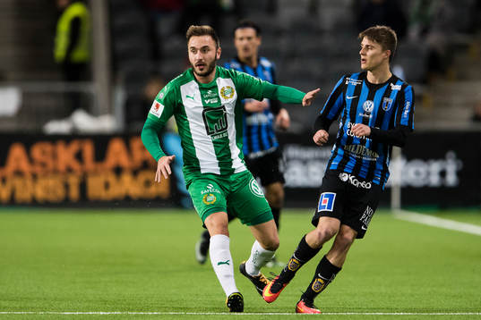 Hammarbys Muamer Tankovic och Sirius Johan Andersson