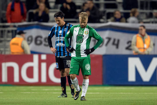 Sirius Stefano Vecchia och Hammarbys Sander Svendsen deppar