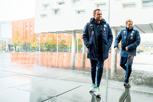 Martin Sjögren, head coach of Norway, and Bjarne Berntsen