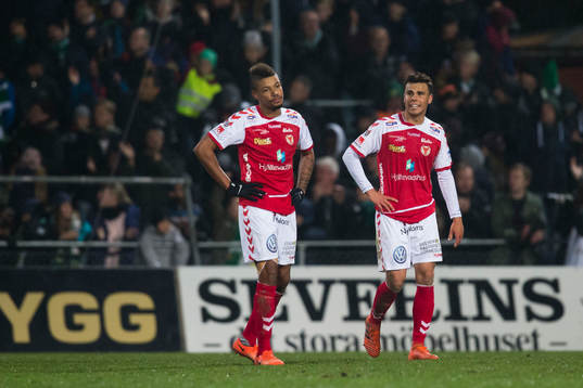 Kalmars Mikael Dyrestam och Herman Hallberg deppar