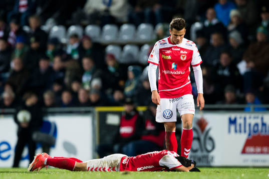Kalmars Romário Pereira Sipião och Herman Hallberg