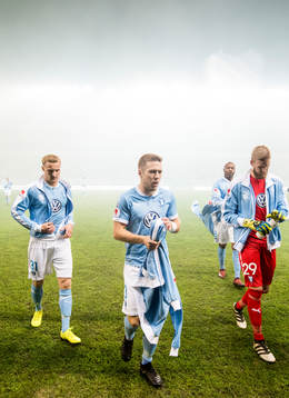 Malmö FFs Franz Brorsson, Anton Tinnerholm och målvakt