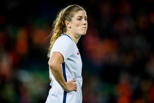 Maren Mjelde of Norway looks dejected