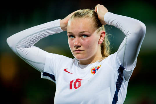 Frida Maanum of Norway looks dejected