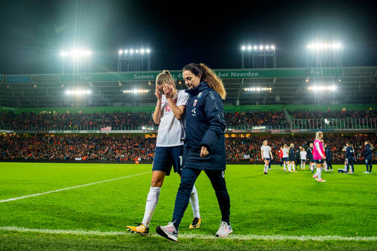 Caroline Graham Hansen of Norway walks off the pitch