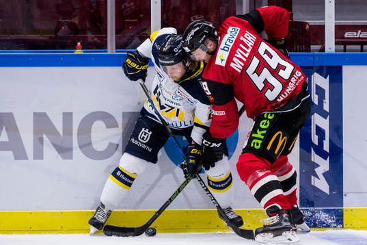 s Kevin Stenlund och Malmö Redhawks Anton Mylläri