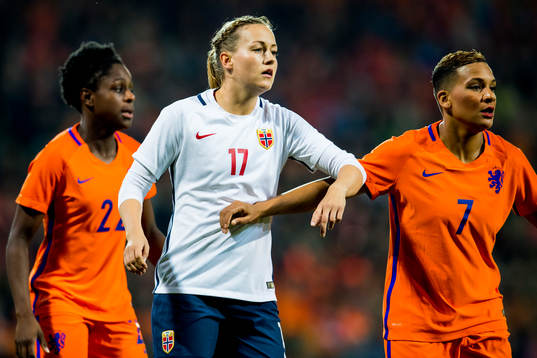 Kristine Minde of Norway and Shanice van de Sanden of