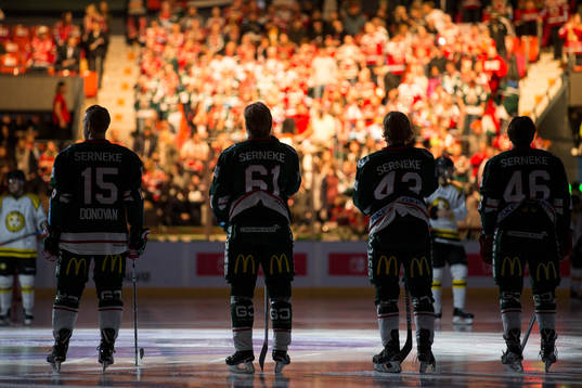 Frölundas Matt Donovan, Lias Andersson, Jesper Emanuelsson