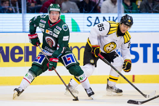 Frölundas Victor Olofsson och Brynäs Mikael Johansson