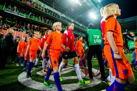 Guro Reiten of Norway walks out to the pitch