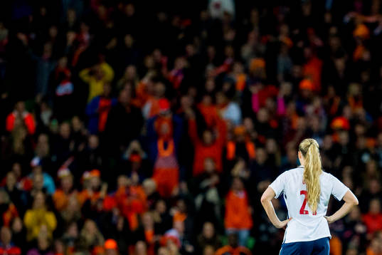 Lisa-Marie Karlseng Utland of Norway looks dejected as
