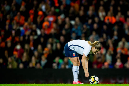Maren Mjelde of Norway prepares to take a penalty kick