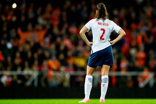Ingrid Moe Wold of Norway looks dejected