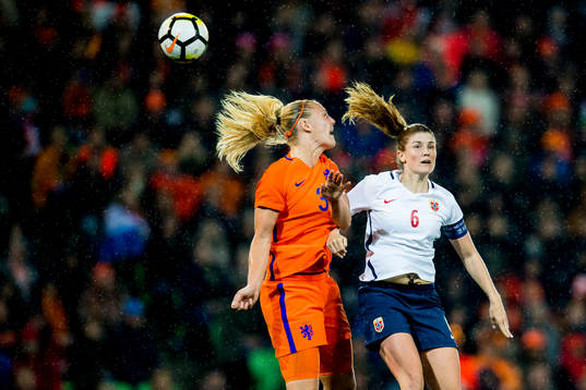Stefanie van der Gragt of Netherlands and Maren Mjelde of