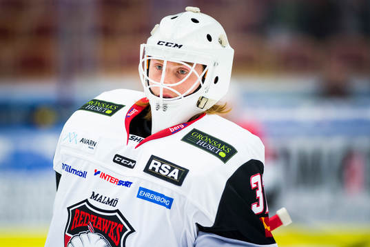 Malmö Redhawks målvakt Linus Gidbark