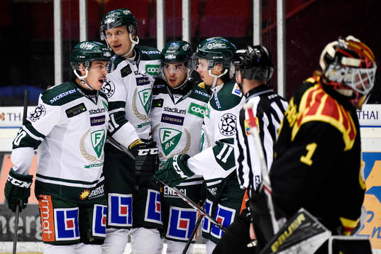 Färjestads Sebastian Erixon, Johan Ryno, Michael Lindqvist