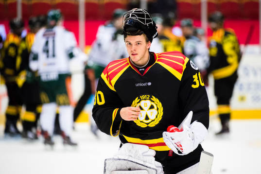 Brynäs målvakt Samuel Ersson deppar