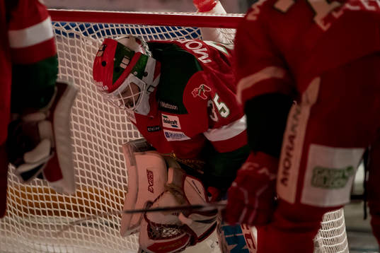 Moras målvakt Christian Engstrand  i ishockeymatchen i SHL