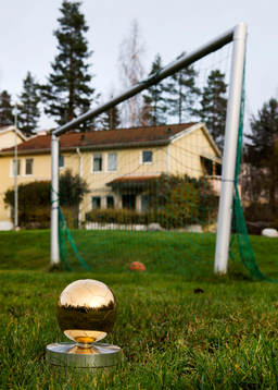 Guldbollen på en fotbollsplan