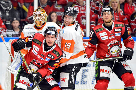 Malmö Redhawks Erik Forssell och Max Görtz och
