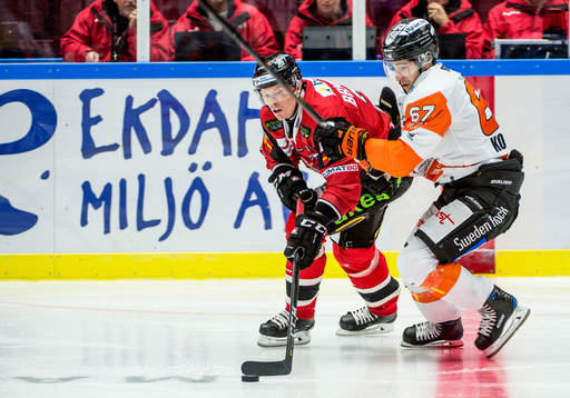 Malmö Redhawks Lars Bryggman mot Karlskronas Konstantin