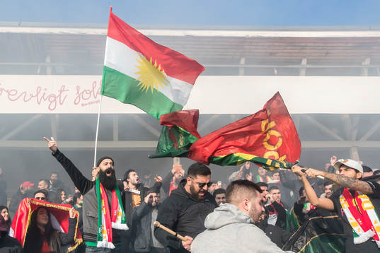 Dalkurd supporters i fotbollsmatchen i superettan mellan