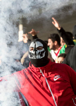 Dalkurd supporters i fotbollsmatchen i superettan mellan