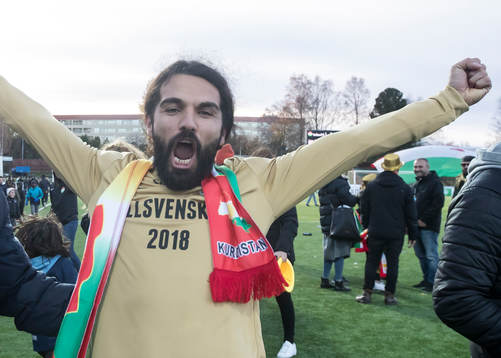 Dalkurds spelare jublar