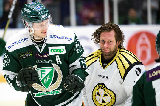 Färjestads Johan Ryno och Brynäs Jonathan Granström