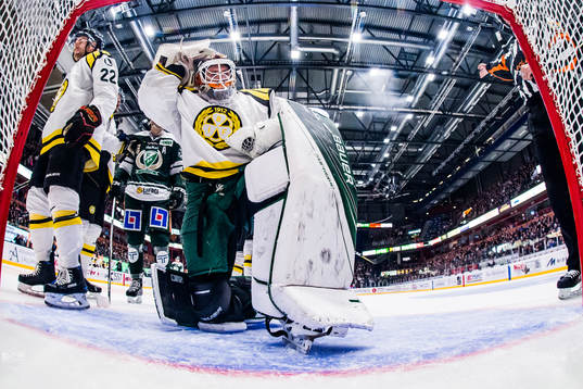 Brynäs Jörgen Sundqvist och målvakt Linus Fernström