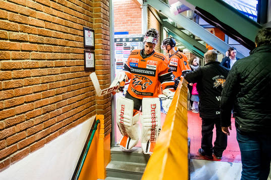 Goaltender Ole Morten Furseth of Frisk Asker looks dejected