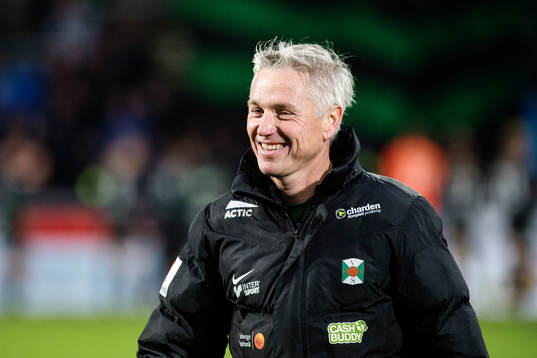 Varbergs tränare Jörgen Wålemark jublar